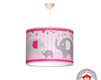 Child suspension "Elephant Parade", girl suspension, girl lamp, girl bedroom decoration, girl decoration