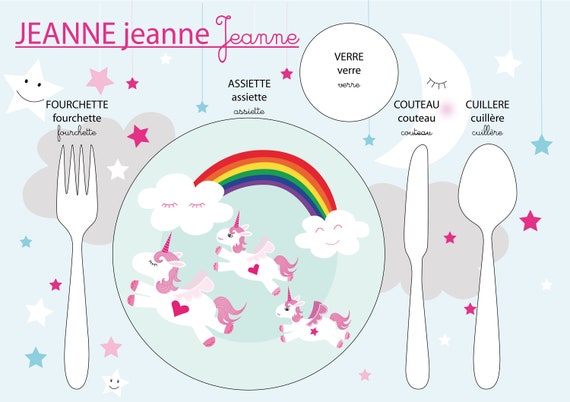 Assiette licorne festive