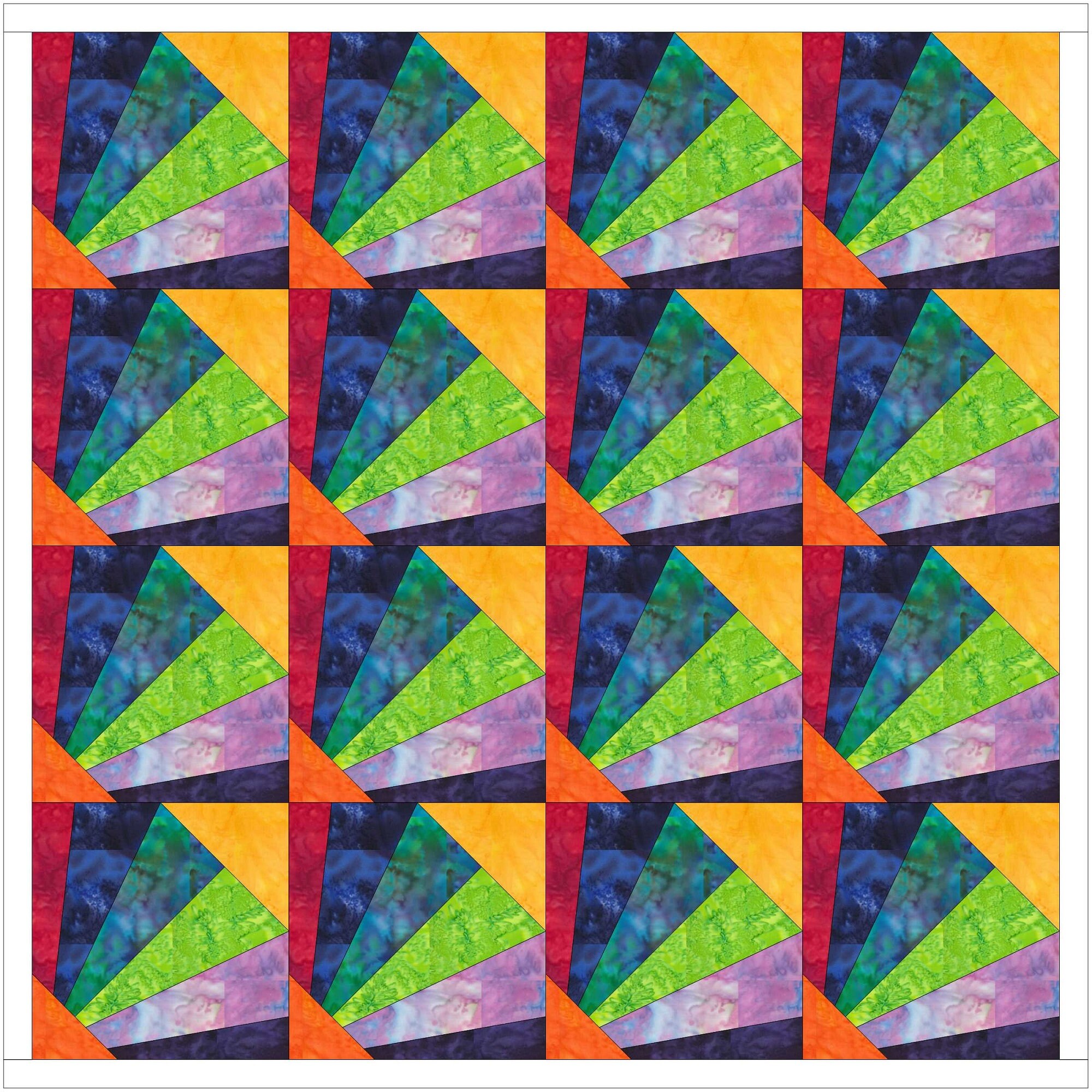 Crazy Pinwheels Quilt Block Pattern in 2 Sizes 12 in X 12 in and 16 in ...