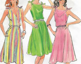 Butterick 3727 Schnittmuster, Sommerkleid mit Krawattenschulter, Grösse 38-34