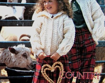 PDF Vintage Country Arans für Kinder 1990er Jahre, Instant Download, Größe 55-80 cm