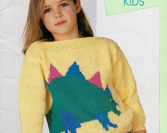 Bouquet Catalina Kids Vintage Knitting Patterns PDF Instant Download 6 Designs Size 24" To 32" or 61 cm to 81 cm Chest 4-12 years old