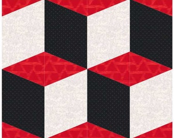 Tumbling Quilt Block Pattern in 2 Größen 8.5 x 7 in & 17 x 14 in PDF Instant Download Files