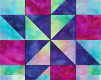 Morning Delight Block Quilt Block Anleitung in 2 Größen 30 x 30 cm und 40 x 40 cm, PDF Instant Download