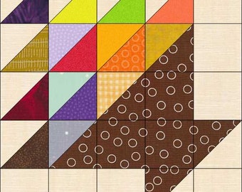 Blumenkorb Quilt Block Muster in 2 Größen 12 in x 12 in und 16 in x 16 PDF Instant Download Files