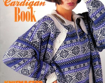 Das Cardigan Buch Vintage 1980er Jahre für Normalmaß Lochkarten Strickmaschinen Sofort Download PDF