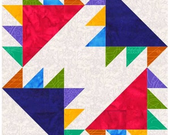 Barrister's Quilt Block Pattern in 2 Größen 30 x 30 cm und 40 x 40 cm, PDF Sofort-Download