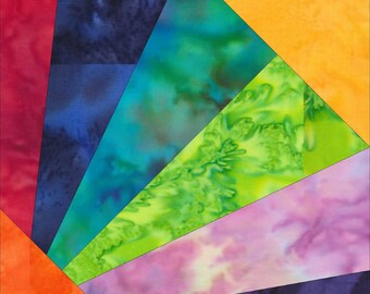 Crazy Pinwheels Quilt Block Pattern in 2 Größen 12 in x 12 in und 16 in x 16 PDF Instant Download Files