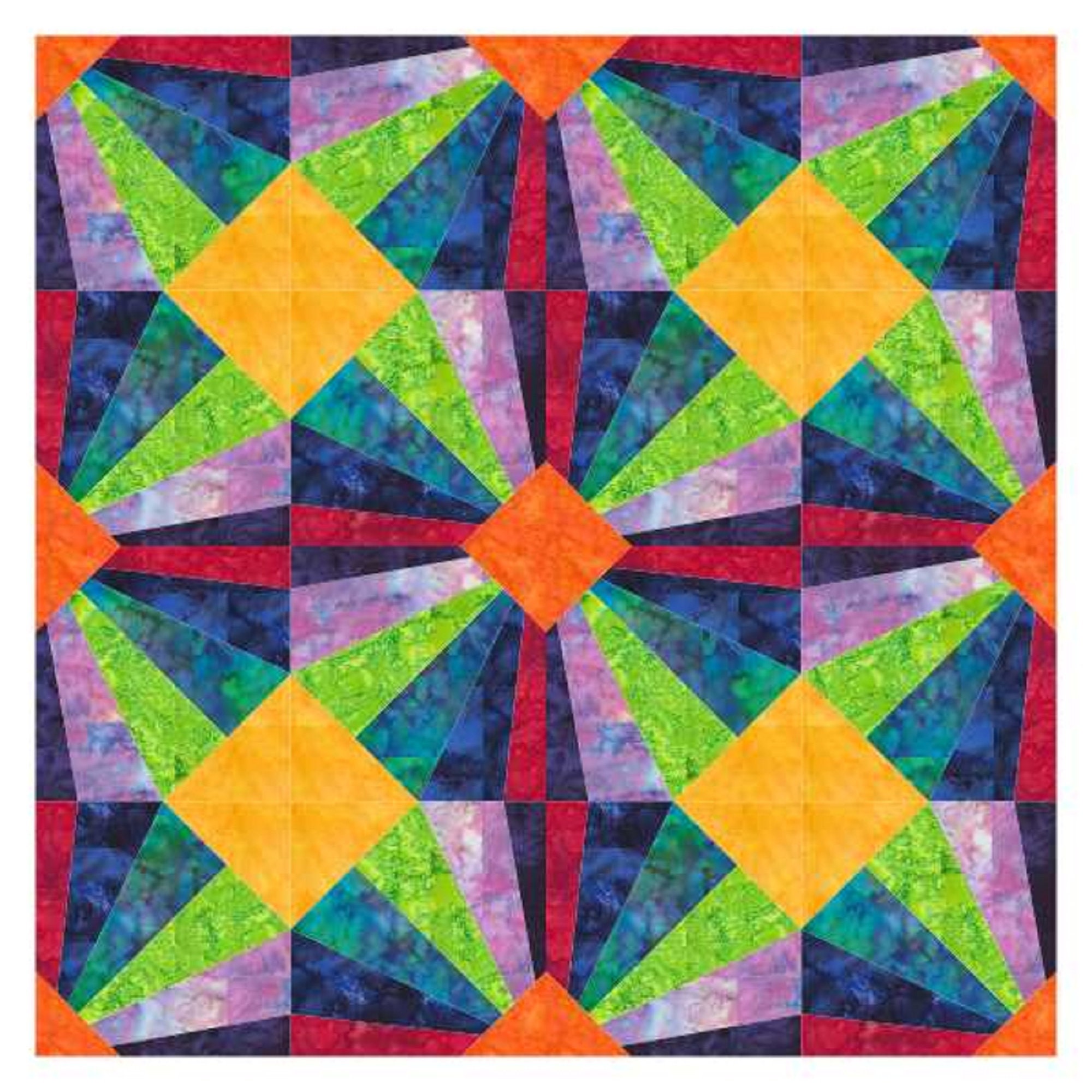Crazy Pinwheels Quilt Block Pattern in 2 Sizes 12 in X 12 in and 16 in ...