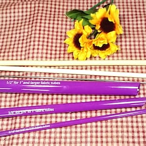 Quick Fabric Turning Tubes - 6-teiliges Set - Lila - Nähen - Handwerk - Puppen - Enthält 3 Größen
