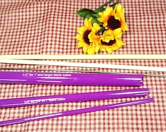 Quick Fabric Turning Tubes - 6pc Set - Purple - Sewing - Crafts - Dolls - Includes 3 sizes