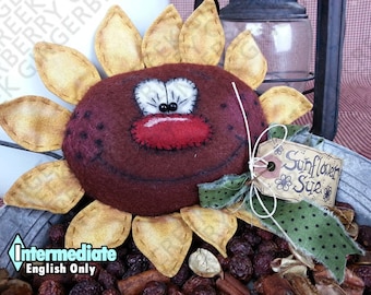 E-Pattern - Sunflower Sue Pattern #128 - Primitive Doll E-Pattern - Sunflower - Summer - Spring - Autumn - English Only