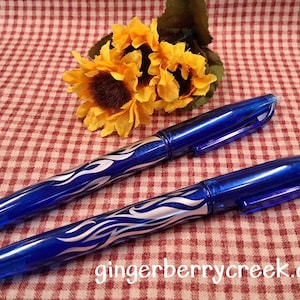 Erasable Gel Pens - 2 pc Set - Blue or Black - Ball Point 0.5mm Pen - Heat Erasable