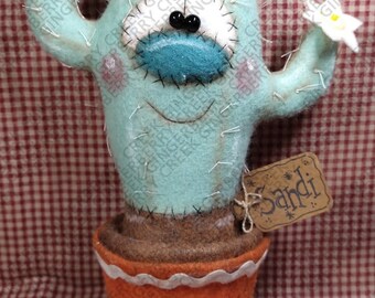 Sweet Sandi Saguaro Cactus Pattern #351 - Primitive Doll Pattern - Cactus - Saguaro - Whimsical - Fiber Art - English Only - Advanced