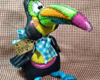 Belize Me, You Can Too Pattern #349 - Primitive Doll Pattern - Toucan - Bird - Whimsical - Fiber Art - English Only - Advanced