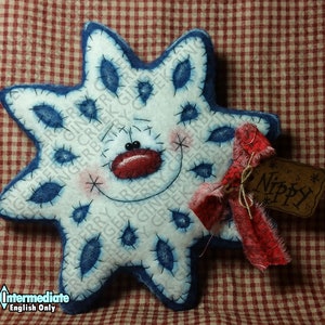 E-Pattern - Nippy the Snowflake Pattern #197 - Primitive Doll/Tuck/Ornie E-Pattern - English Only