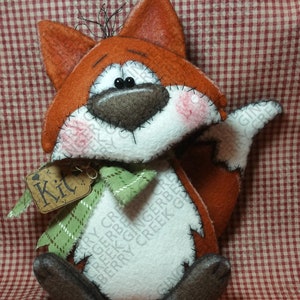 E-Pattern - A Foxy Tale Pattern #301 - Primitive Doll E-Pattern - Fox - Foxy - Red Fox - Kit - Cub - Whimsical - Fiber Art - English Only