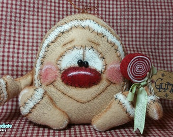 E-Pattern - Gumdrop the Gingerbread Pattern #190 - Primitive Doll E-Pattern - English Only