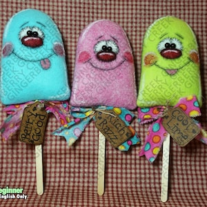 E-Pattern - Oh Popsicle Sticks Pattern #222 - Primitive Doll E-Pattern - Popsicle - Ice Cream - Summer - English Only
