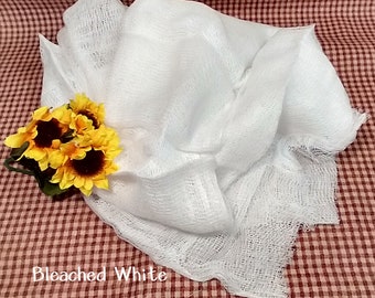 Cheesecloth - Grade 10 - 36"wide - Bleached & Unbleached Available - Great for Crafts and Decor - Not for cooking - Sold by the Yard