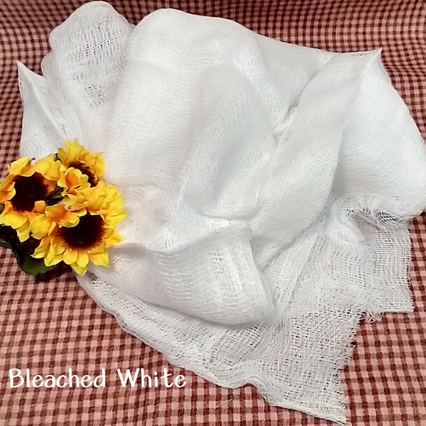 Cheesecloth - Grade 10 - 36"wide - Bleached & Unbleached Available - Great for Crafts and Decor - Not for cooking - Sold by the Yard