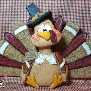 E-Pattern - A Thanksgiving Pardon Pattern #319 - Primitive Doll E-Pattern - Thanksgiving - Turkey - Pilgrim - Harvest - English Only
