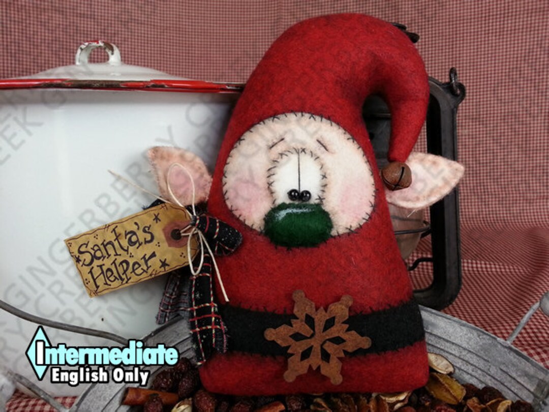 E-pattern - Elvin Santas Helper Pattern #129 - Primitive Doll E-pattern ...