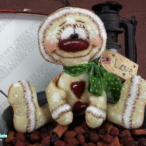 Spice the Gingerbread Boy Pattern #163 - Primitive Doll Pattern - Christmas - Gingerbread - Cookie - Winter - English Only