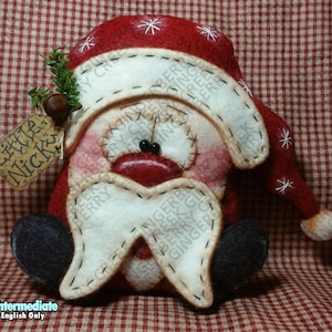 E-Pattern - Little Nicky Santa Pattern #186 - Primitive Doll E-Pattern - English Only