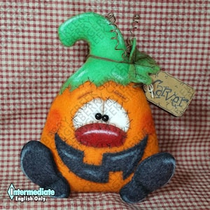 E-Pattern - Carver the Pumpkin Pattern #181 - Primitive Doll E-Pattern - English Only