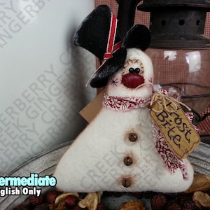 E-Pattern - Frost Bite Snowman Pattern #150 - Primitive Doll E-Pattern - Christmas - Winter - Snowman - English Only