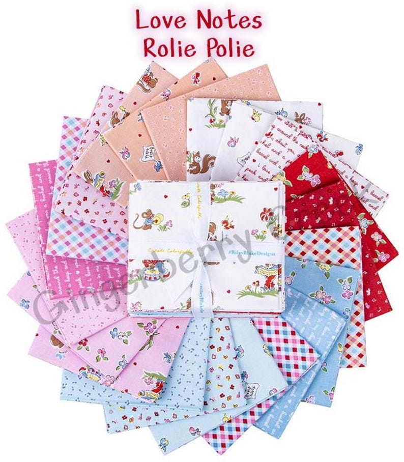 Riley Blake Rolie Polie - Love Notes by Lindsay Wilkes - Precut Jelly ...