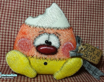 E-Pattern - Just a Bite Candy Corn Pattern #189 - Primitive Doll E-Pattern - English Only