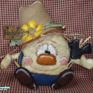 E-Pattern - Haybale the Scarecrow Pattern #202 - Primitive Doll/Ornie E-Pattern - English Only