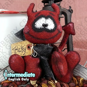 E-Pattern - Tricky Little Devil Pattern #145 - Primitive Doll E-Pattern - Halloween - Diabeł - Potwór - Upiór - Tylko po angielsku