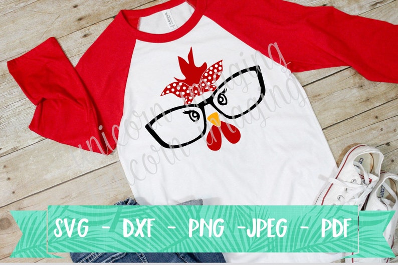 Download Chicken face with Glasses and Bandana SVG DXG File Farm | Etsy