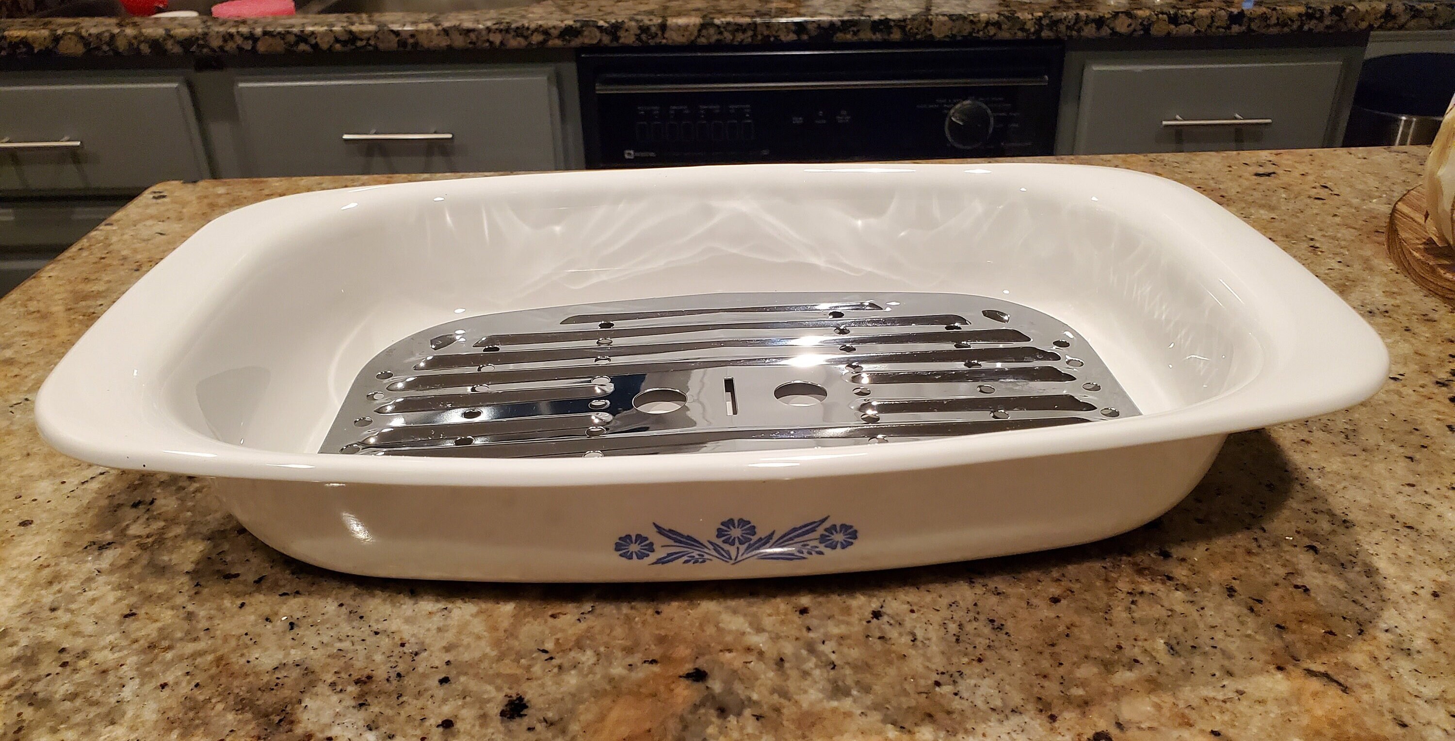 Vintage Corning Ware Roaster With Metal Broiler, Blue Cornflower Etsy