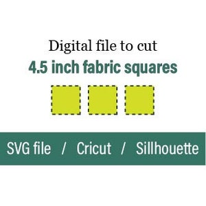 Puede incluir: Tres cuadrados de tela amarilla de 4,5 pulgadas, delineados en negro. Archivo digital para cortar Archivo SVG, Cricut, Silhouette.