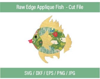 Fabric SVG file, Fish SVG, Raw Edge Applique Design, Cricut, Sillhouette, Cricut quilt file, Cricut fabric file, SVG file, layered file