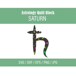 Astrology SVG, Saturn SVG, fabric SVG, Quilt svg, svg, quilt pattern, astrology glyph svg, Cricut, Sillhouette, applique pattern, applique