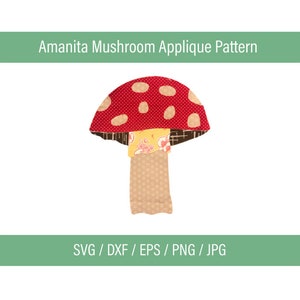 Applique Pattern, Mushroom Quilt, Mushroom SVG, Raw Edge Applique, Cricut, Sillhouette, Cricut fabric file, SVG file, layered file,