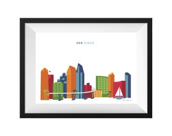 San Diego California Skyline Print 8x10 – DIGITAL High Res Download
