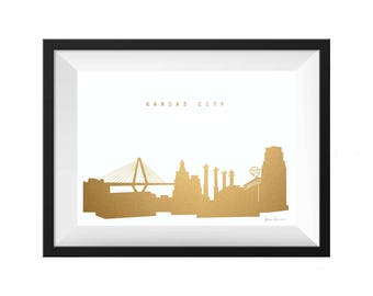 Kansas City Gold Skyline Print 8x10 – DIGITAL High Res Download
