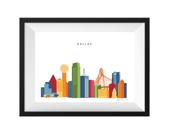 Dallas Texas Skyline Print 8x10 – DIGITAL High Res Download