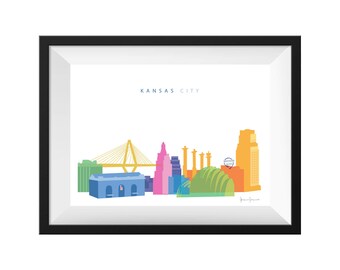 Kansas City Panoramic Skyline Print 8x10 – DIGITAL High Res Download