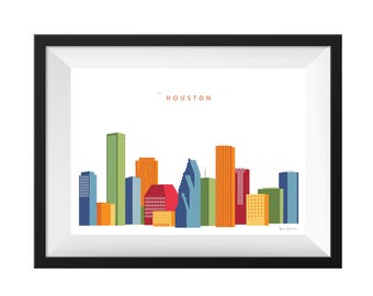 Houston Texas Skyline Print 8x10 – DIGITAL High Res Download