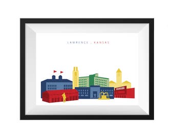 Lawrence Kansas Skyline Print 8x10 – DIGITAL High Res Download