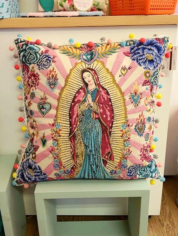 Housse de Coussin Motif Sainte Vierge Guadalupe