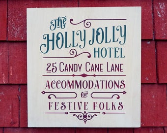 SVG Holly Jolly Hotel Cutting File for Cricut Explore, Silhouette Cameo, Cutting Machines