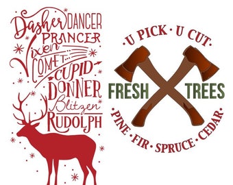 Christmas SVG Bundle 8 files plus Limited Commercial License